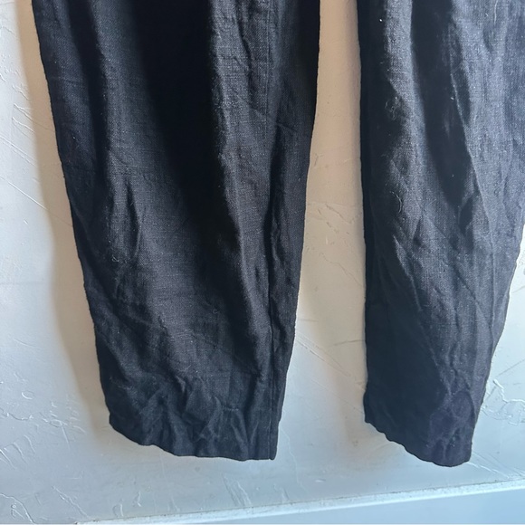 90s Vintage Linen Blend Jumpsuit with Button Up Top and Wide Leg Trousers Size 6 - Picture 11 of 14